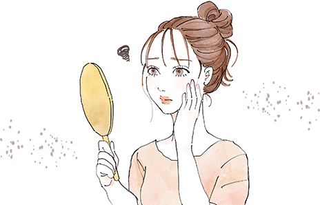 悩んでいる女性のイラスト